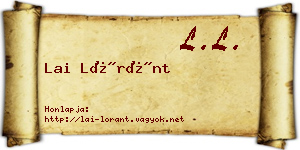 Lai Lóránt névjegykártya