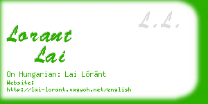 lorant lai business card